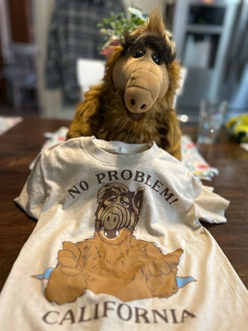 Vintage 1986 ALF TV Show Stuffed Plush Toy and Tshirt